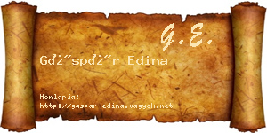 Gáspár Edina névjegykártya